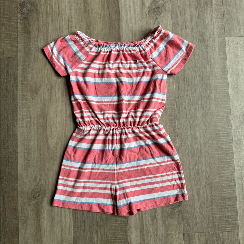 Girls Tommy Hilfiger Striped Pink Romper